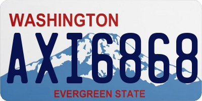 WA license plate AXI6868