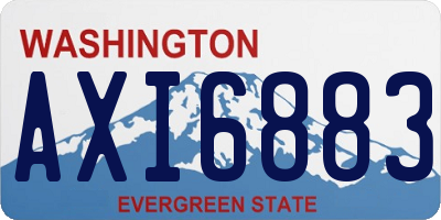 WA license plate AXI6883