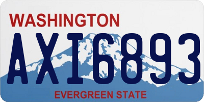 WA license plate AXI6893