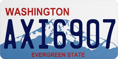 WA license plate AXI6907