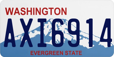 WA license plate AXI6914