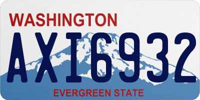 WA license plate AXI6932