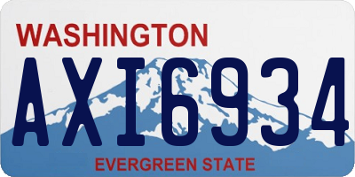 WA license plate AXI6934