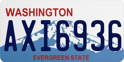 WA license plate AXI6936