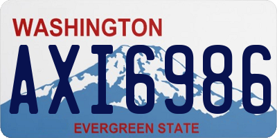 WA license plate AXI6986