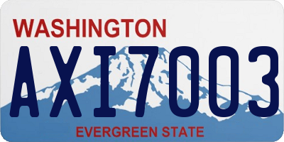 WA license plate AXI7003