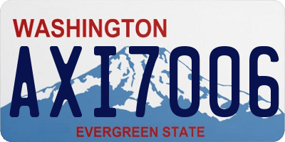 WA license plate AXI7006