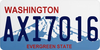 WA license plate AXI7016