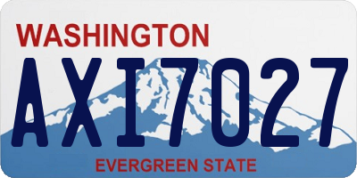 WA license plate AXI7027