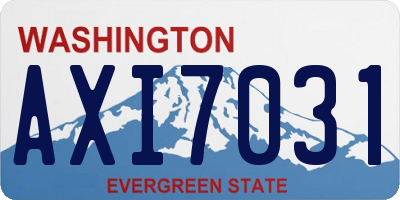 WA license plate AXI7031