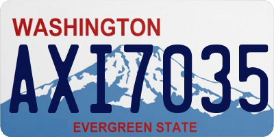 WA license plate AXI7035