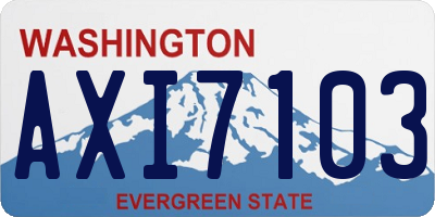 WA license plate AXI7103