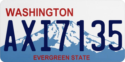 WA license plate AXI7135