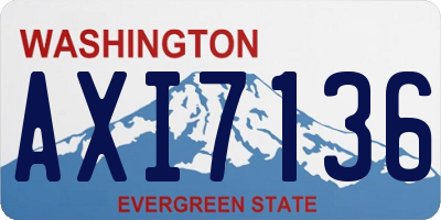 WA license plate AXI7136