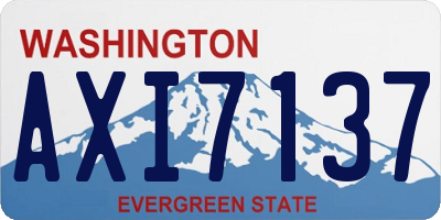 WA license plate AXI7137