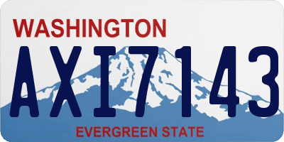 WA license plate AXI7143