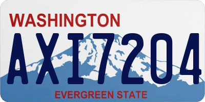 WA license plate AXI7204