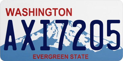 WA license plate AXI7205
