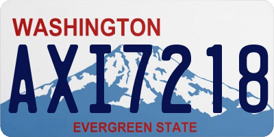 WA license plate AXI7218