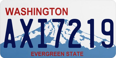 WA license plate AXI7219