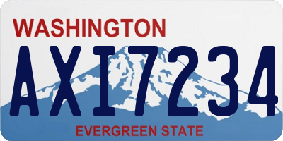WA license plate AXI7234