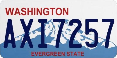 WA license plate AXI7257