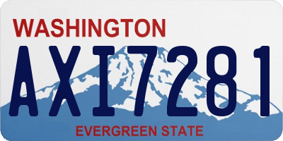 WA license plate AXI7281