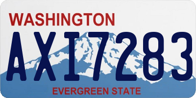 WA license plate AXI7283