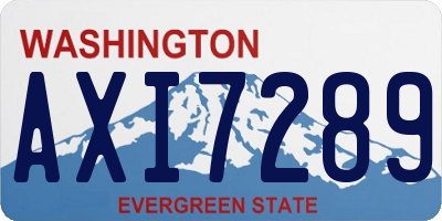 WA license plate AXI7289