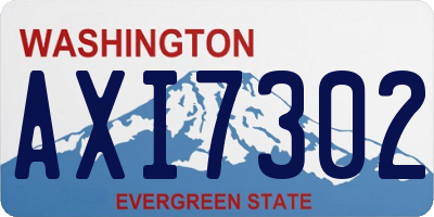 WA license plate AXI7302