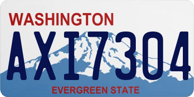 WA license plate AXI7304