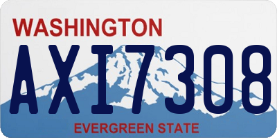 WA license plate AXI7308