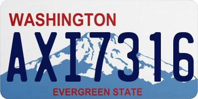 WA license plate AXI7316