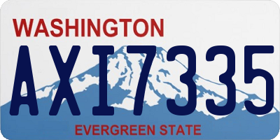 WA license plate AXI7335