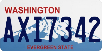 WA license plate AXI7342
