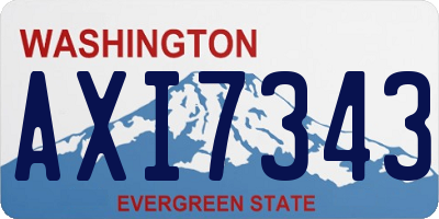 WA license plate AXI7343