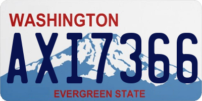WA license plate AXI7366