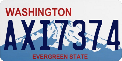 WA license plate AXI7374