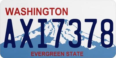 WA license plate AXI7378