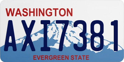 WA license plate AXI7381
