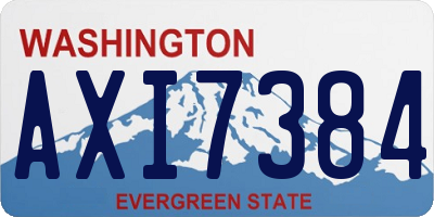 WA license plate AXI7384
