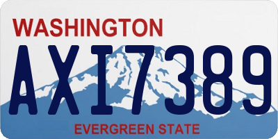WA license plate AXI7389