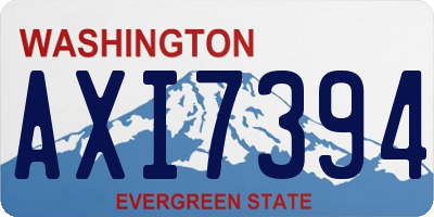 WA license plate AXI7394
