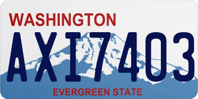 WA license plate AXI7403