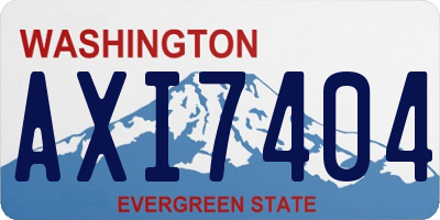 WA license plate AXI7404
