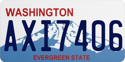 WA license plate AXI7406