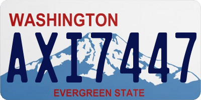 WA license plate AXI7447