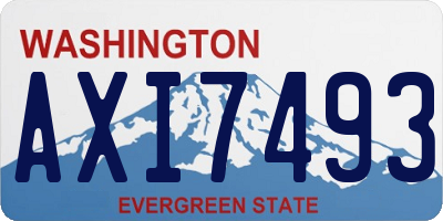 WA license plate AXI7493
