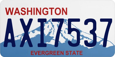 WA license plate AXI7537