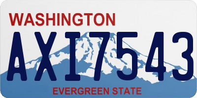 WA license plate AXI7543